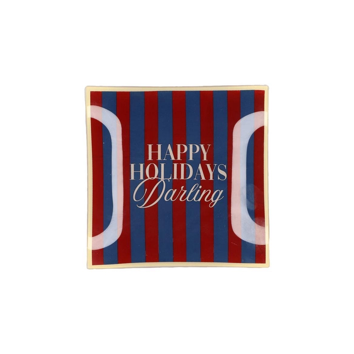 <h4>Plate Square Happy Holidays 18x18x2cm</h4>