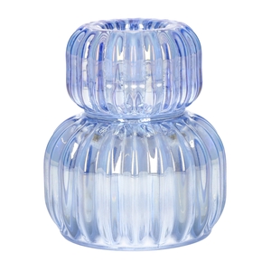 DF02-666828900 - Candle holder Merle d3.5/6.3xh7.5 lavender+pearl