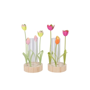 Xelly Colourfull Metal Rack Tulip Vase Round Ass 10x24
