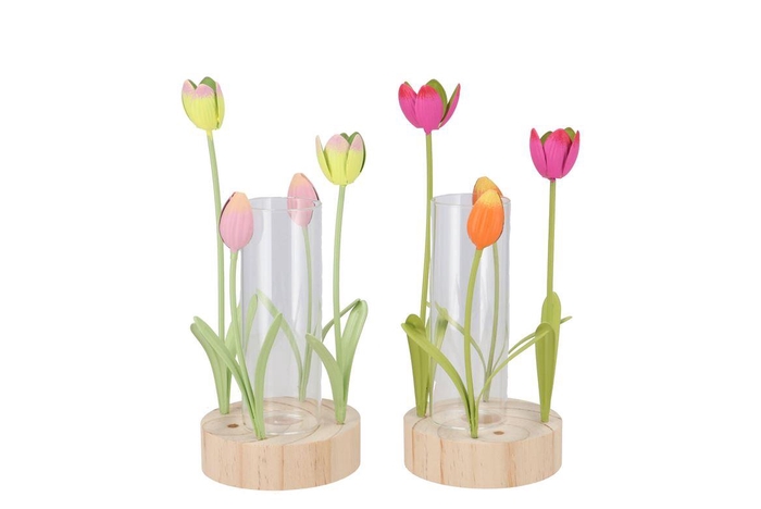 <h4>Xelly Colourfull Metal Rack Tulip Vase Round Ass 10x24</h4>