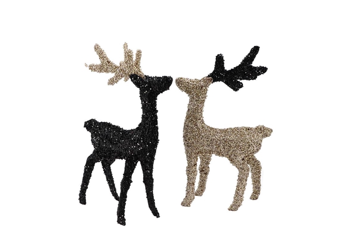 <h4>Sparkle Black/gold "oh My Deer" Ass 48x30x6cm</h4>