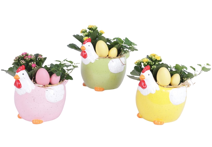 <h4>Easter Arr. Indoor Ceramic Colorful Chicken Mix Ø24cm 2PP</h4>