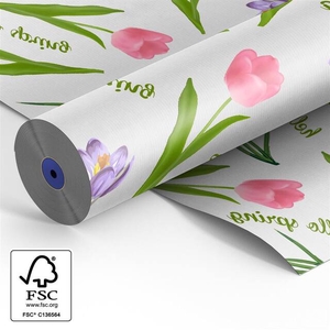 Papier rol 60cm wit kraft 40 gr Hello Spring 500m.