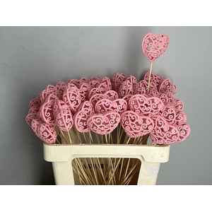 Stick Heart Baroque Pink 7cm