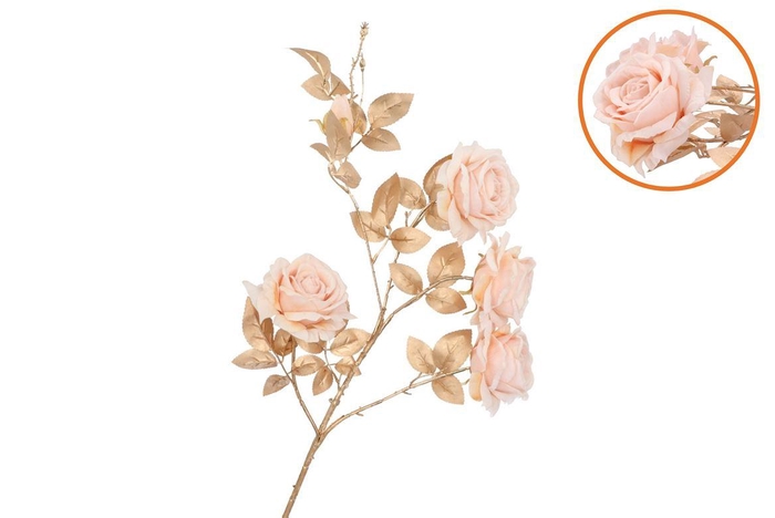 <h4>Silk Rose Goldie 5x Cream 116cm</h4>