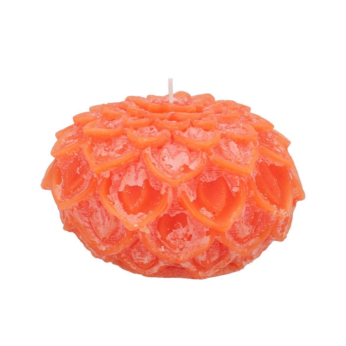 <h4>Candle Dahlia Orange 15x10cm</h4>