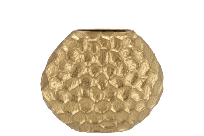 Inga Jada Gold Oval Vase Structure 24x10x20cm