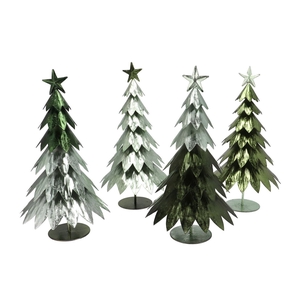 Glam Nordic Silver Green Mix Tree Iron Ass 22x22x40cm