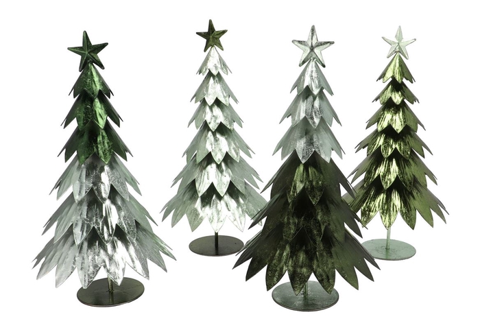 <h4>Glam Nordic Silver Green Mix Tree Iron Ass 22x22x40cm</h4>