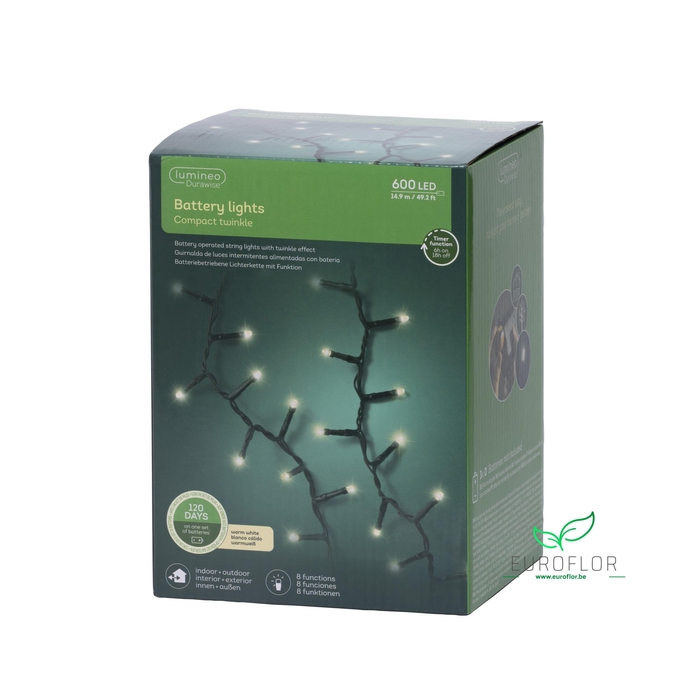 <h4>LAMP LED DURAWISE OUTDOOR WARMWHITE 1490CM 600LAMPS (op batterijen</h4>