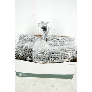 Pick happy new year foam 6x8cm+12cm stick silver
