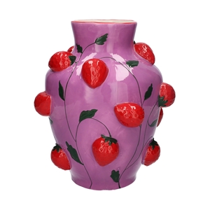 DF00-730380800 - Vase Strawberries d12/25xh30.3 red/purple