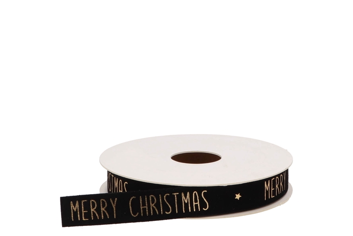 Ribbon Velvet Christmas 85 Black 5mx15mm