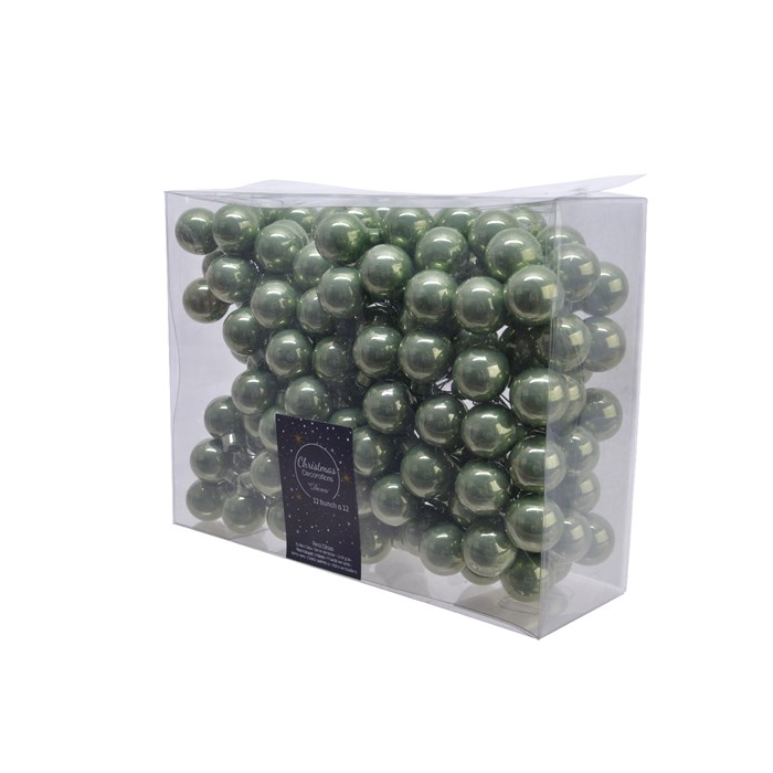 <h4>KERSTBAL GLASS 25MM ON WIRE 144PCS SALIEGREEN</h4>