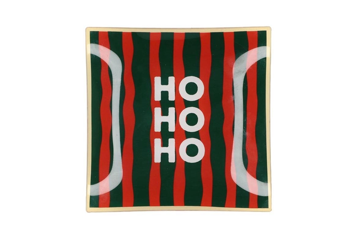 Plate Square Ho Ho Ho 18x18x2cm