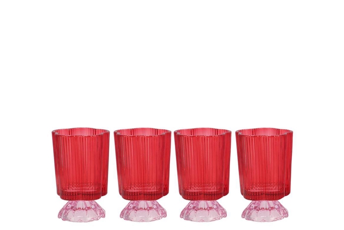 Naomi Dutch Pink Tealight Holder Ass 8x12cm Nm