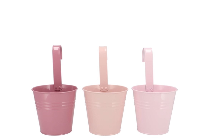 <h4>Zinc Summer Pink Mix Bucket Hanging Ass 14x13x10cm Nm</h4>