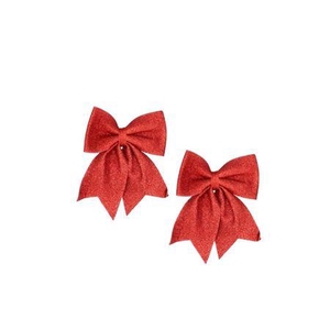 Deco Shine Bow Jolly Red 12x13cm P/2