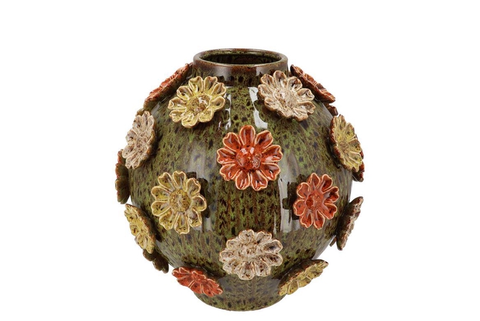 <h4>Riva Wild Green Vase Bol Flower 30x30x30cm</h4>