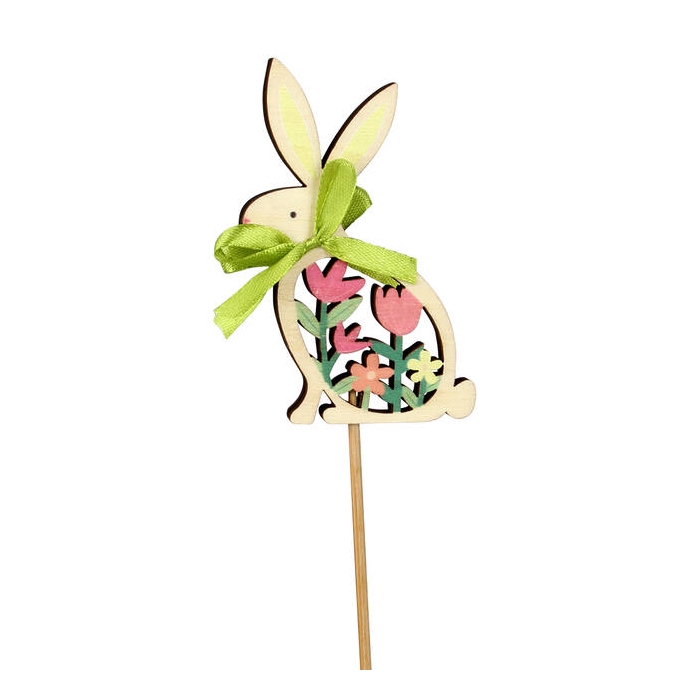 <h4>Bunny Flower Hout 10x7cm+50cm Stok Groen 25st/zak</h4>