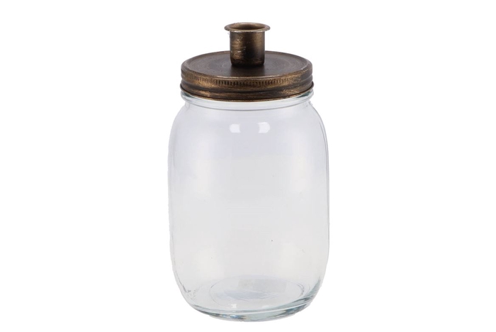 Candle Jar Gold 11x17cm