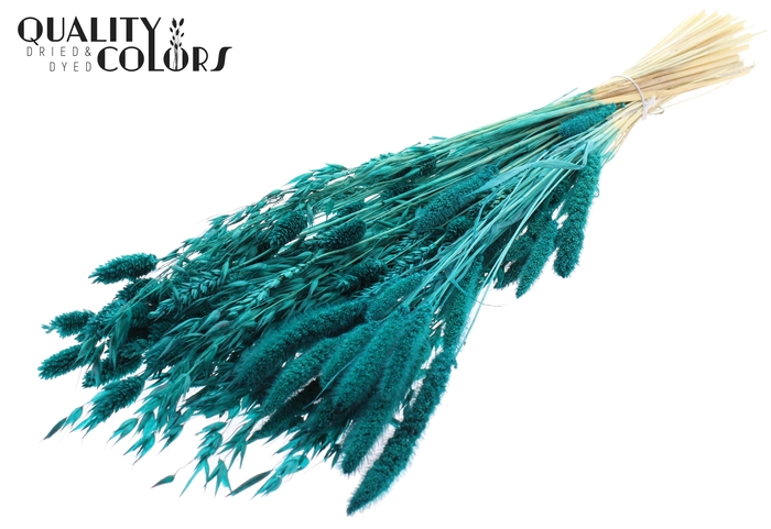 <h4>Dried Flower Mix bunch Bleached Turquoise</h4>
