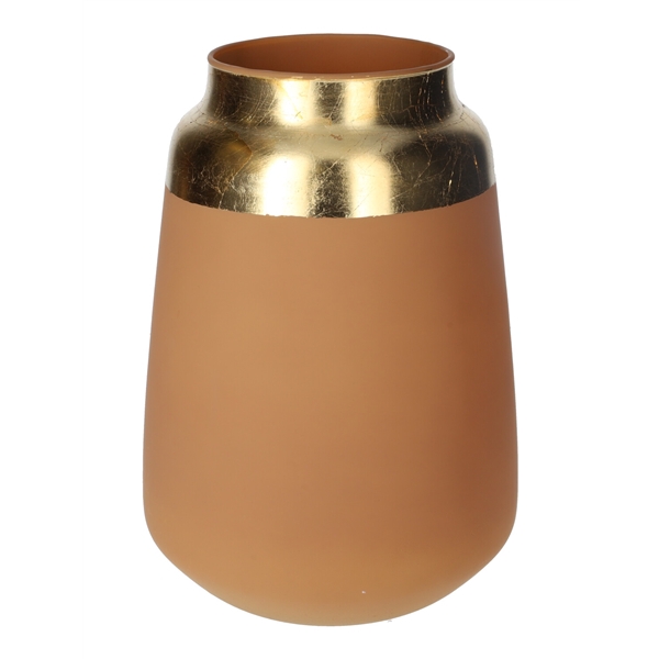 <h4>Vase Rosie d10.4\\17xh24.2 brown matt\\gold</h4>