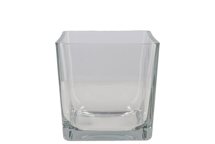 Glass Cube Vase Knyst H17x14x14cm