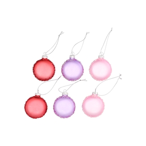 Glassball Ornaments Macaron Pink 6x3cm