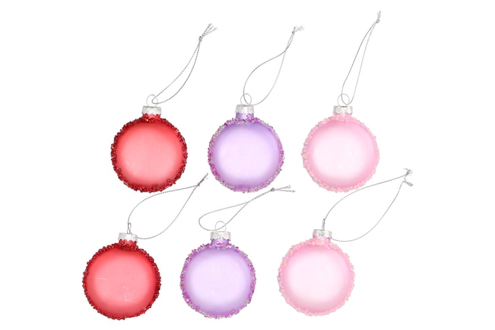 <h4>Glassball Ornaments Macaron Pink 6x3cm</h4>