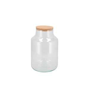 Glass Terrarium Milk With Cork 18x18x25cm