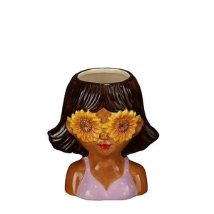 Ceramics Girl sunny planter 15*10*17cm