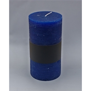 Pillar candle Lucian d6.8xh13 rustic d.blue