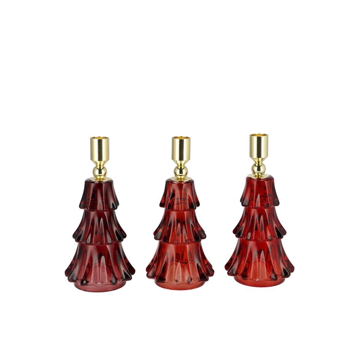 <h4>Jazz Wild Red Candle Holder X-mas Tree Ass 9x16cm Nm</h4>