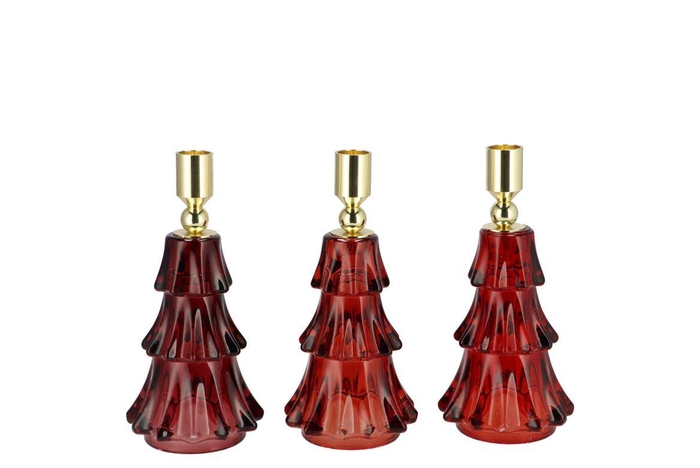 Jazz Wild Red Candle Holder X-mas Tree Ass 9x16cm Nm