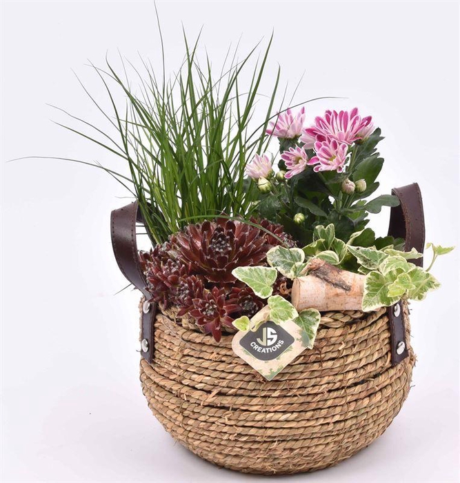 <h4>Touw mand "flowers" 20cm</h4>