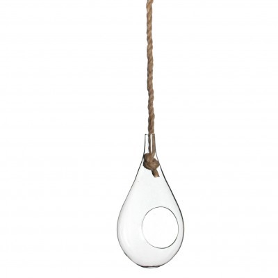 <h4>Glas Hanger druppel+touw d12*25cm</h4>