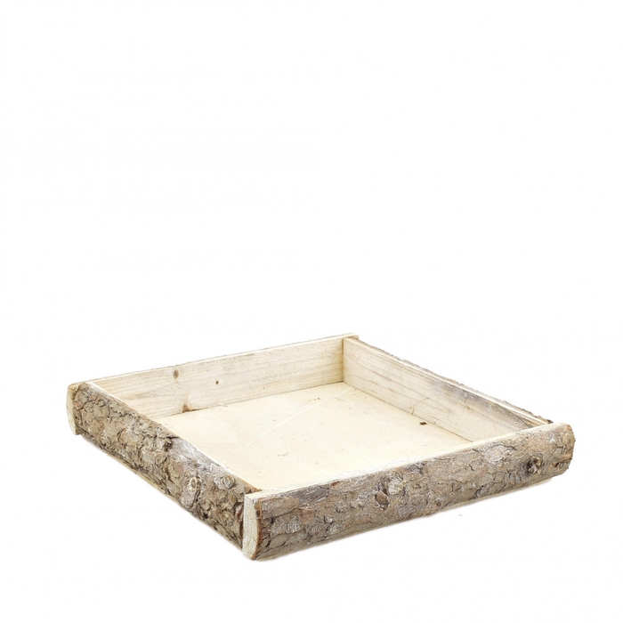 Hout Tray berk 25*25*4cm