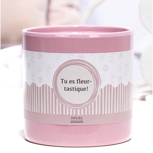 P&P ceramics pink met TU ES FLEURTASTIQUE! cadeau wikkel