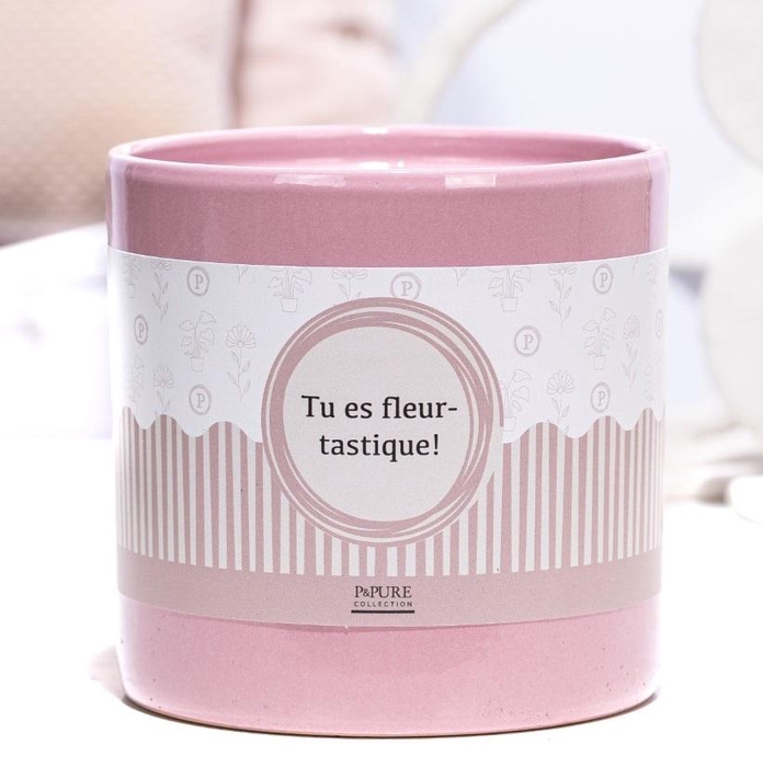 <h4>P&P ceramics pink met TU ES FLEURTASTIQUE! cadeau wikkel</h4>