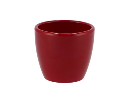 <h4>Ceramic Wine Red Shiny Pot 8cm</h4>