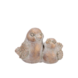 Concrete Gold Birds 16x10x12cm
