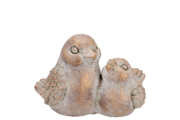 <h4>Concrete Gold Birds 16x10x12cm</h4>