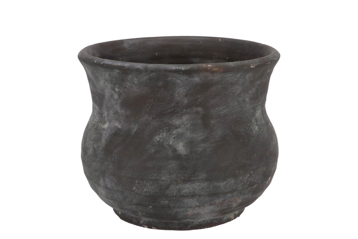 <h4>Gamla Grey Pot Flared 28x28x23cm</h4>