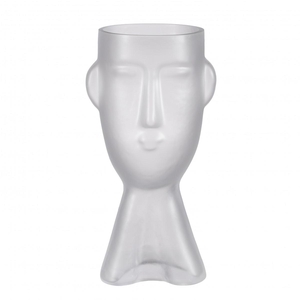 Glass vase Face d16*32cm