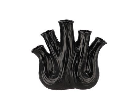 <h4>Aglio Black Vase Oval 20x9x19cm</h4>