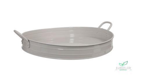 METAL TRAY HANDLE SHINY GREY BEIGE 36 D6