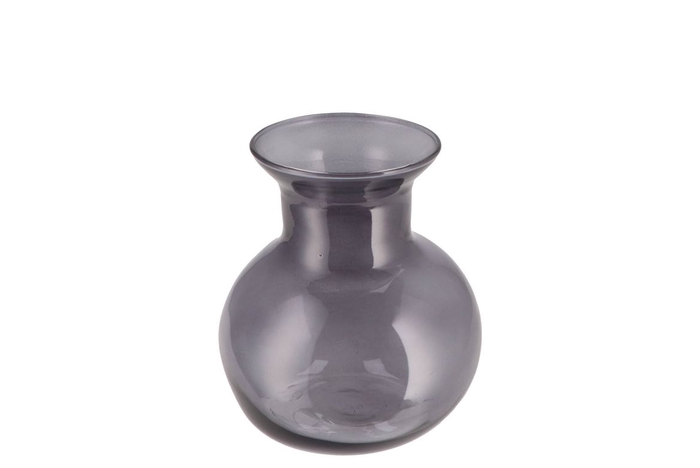 <h4>Mira Smoke Glass Cone Neck Sphere Vase 16x16x17cm</h4>