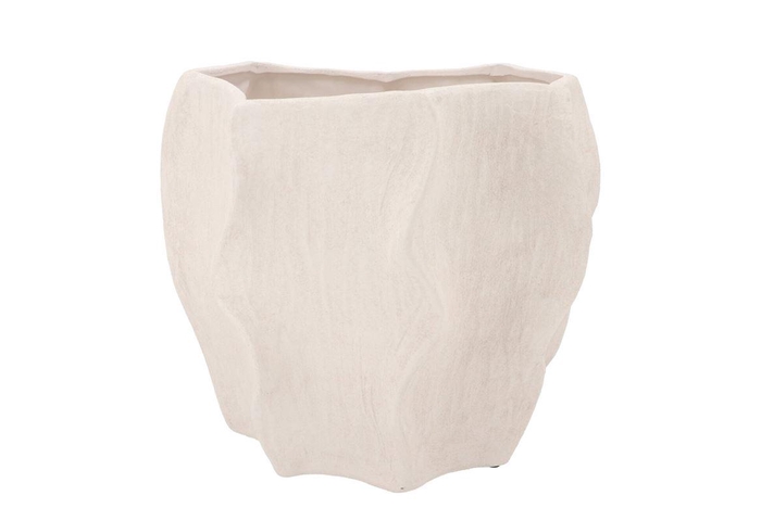<h4>Lisboa White Pot Wave 30x30x26cm</h4>