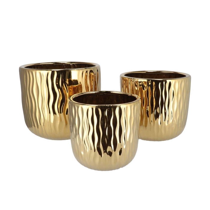<h4>Harper Gold Pot Flower S/3 31x27/26x24/21x20cm</h4>